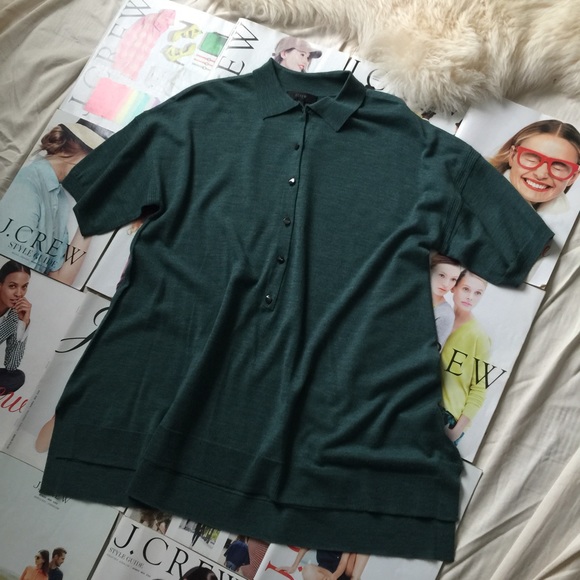 J. Crew Sweaters Jcrew Merino Wool Short Sleeve Polo Sz Small